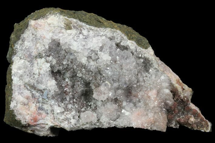 Quartz/Amethyst Crystal Geode Section - Morocco #70680